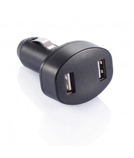 DOUBLE USB CAR CHARGER - PRETO