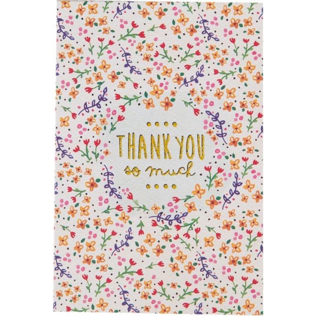 CARTÃO DE FELICITAÇÃO "THANK YOU SO MUCH"