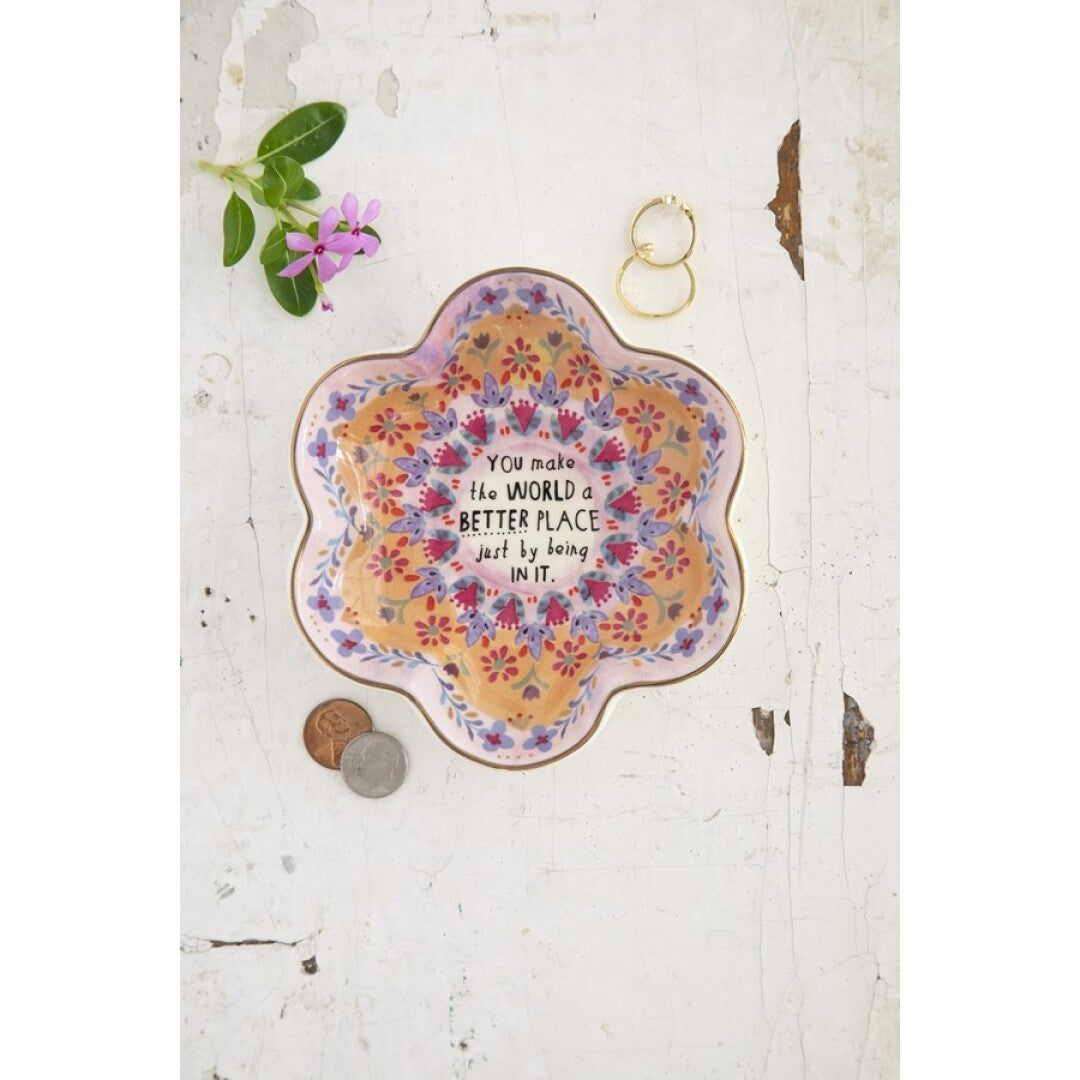 PRATO DECORATIVO "YOU MAKE THE WORLD A BETTER PLACE"