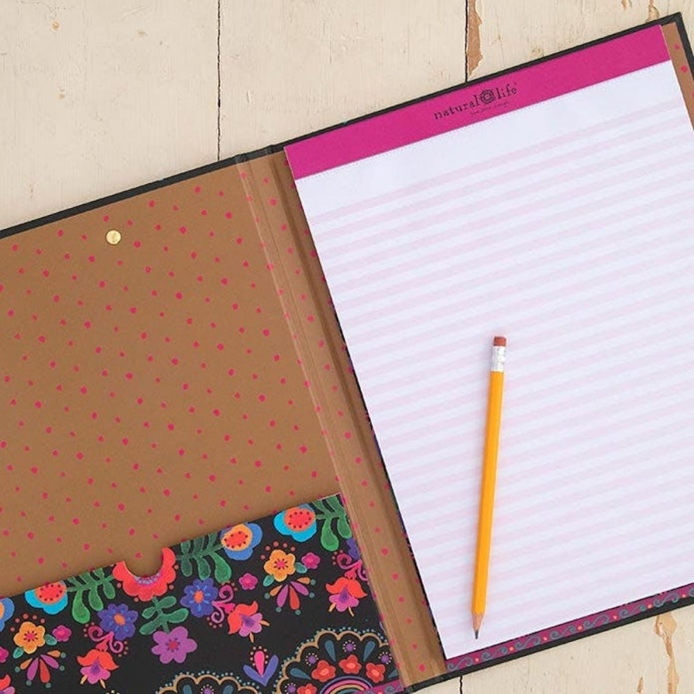 FÓLIO CAPA RIGIDA "LIVE HAPPY"