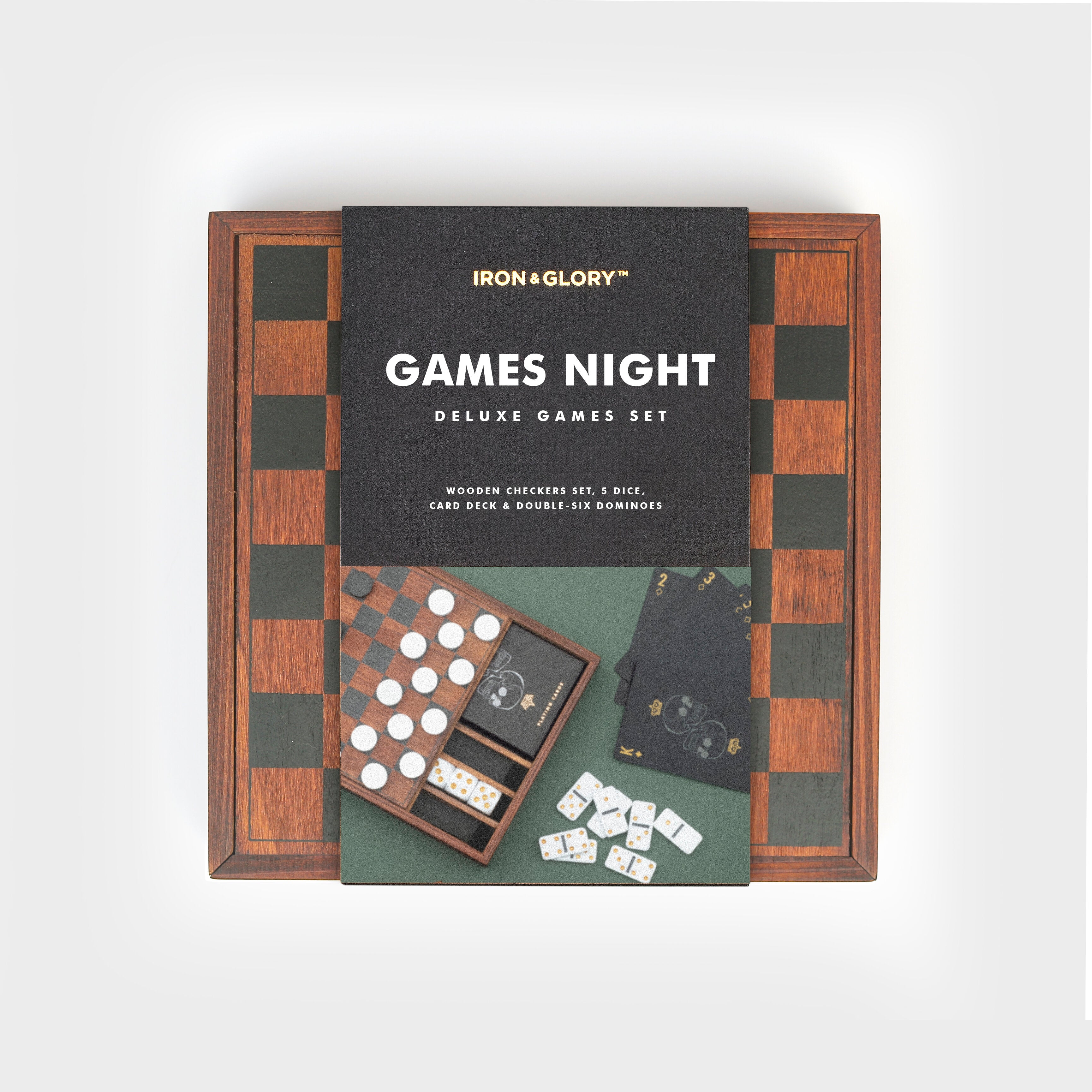 JOGO GAMES NIGHT - DAMAS, DADOS, CARTAS E DOMINÓ