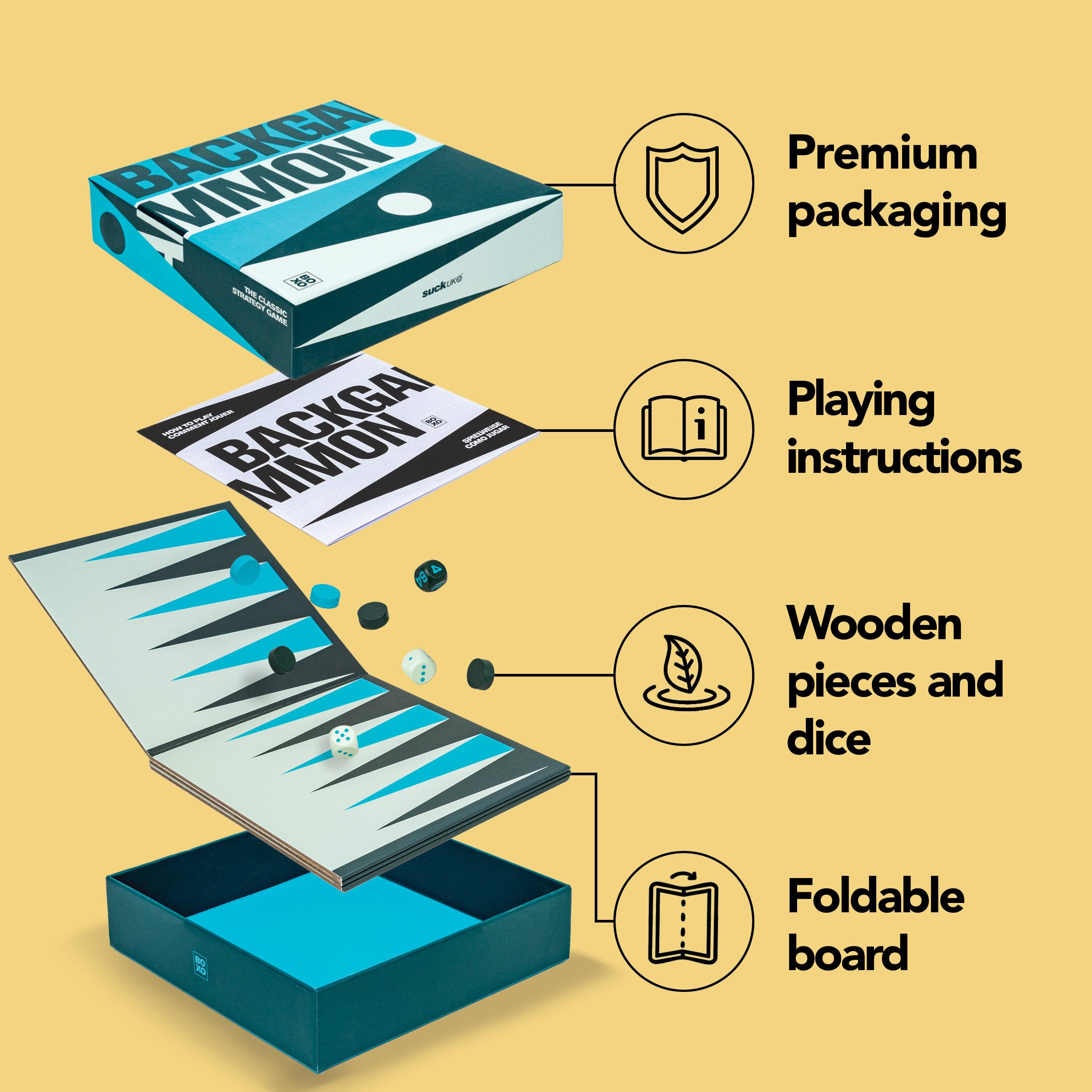 JOGO BACKGAMMON SET - GAMÃO