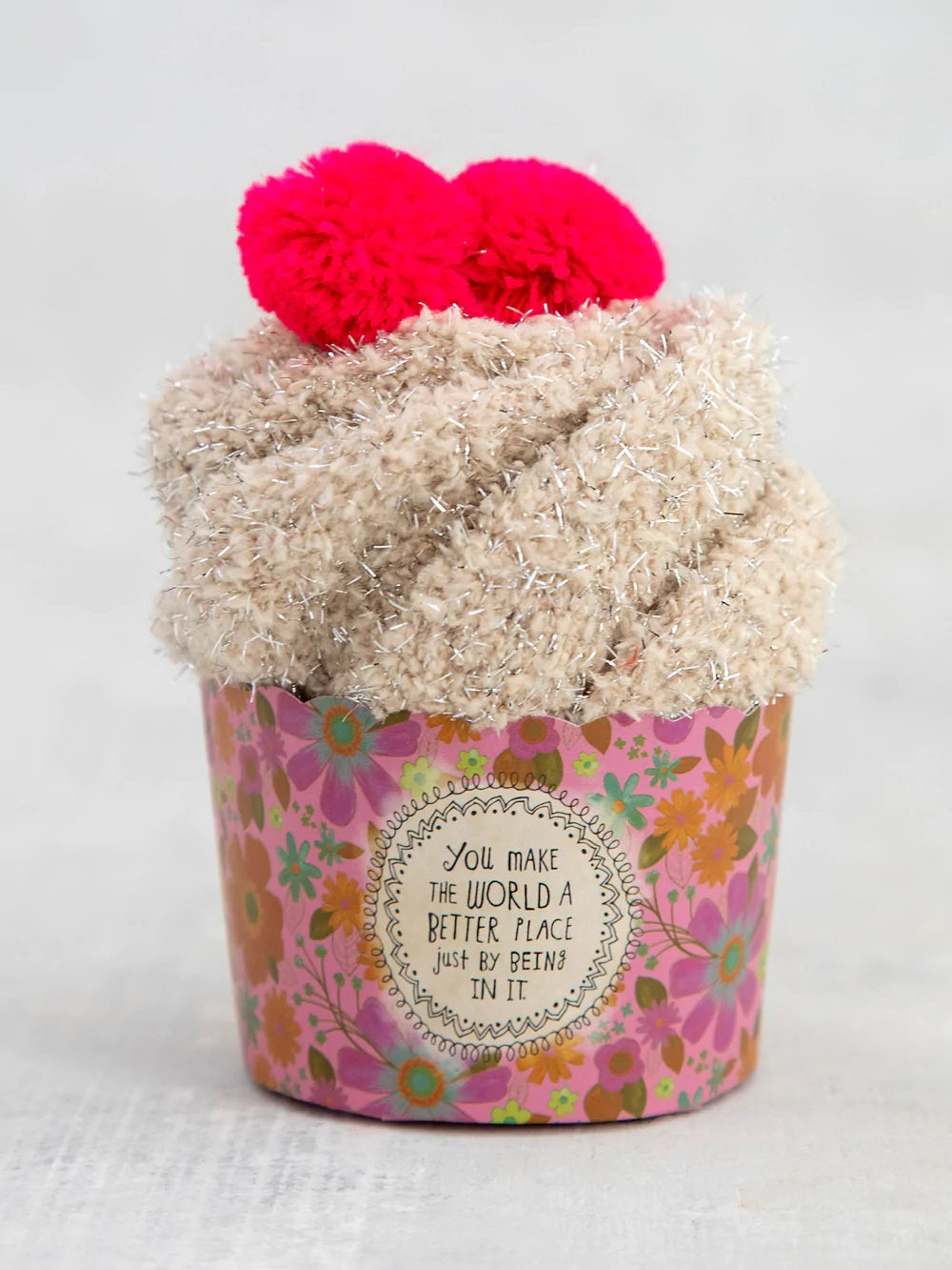 MEIA CUPCAKE "YOU MAKE THE WORLD A BETTER PLACE"