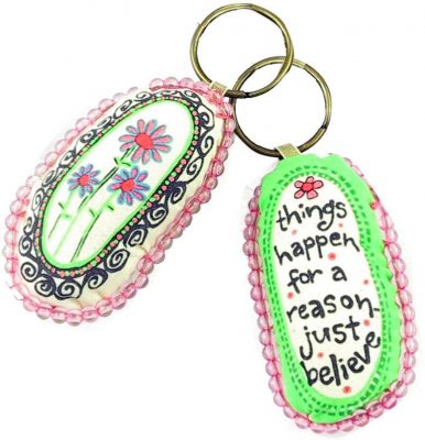 PORTA-CHAVES "THINGS HAPPEN FOR A REASON JUST BELIEVE"