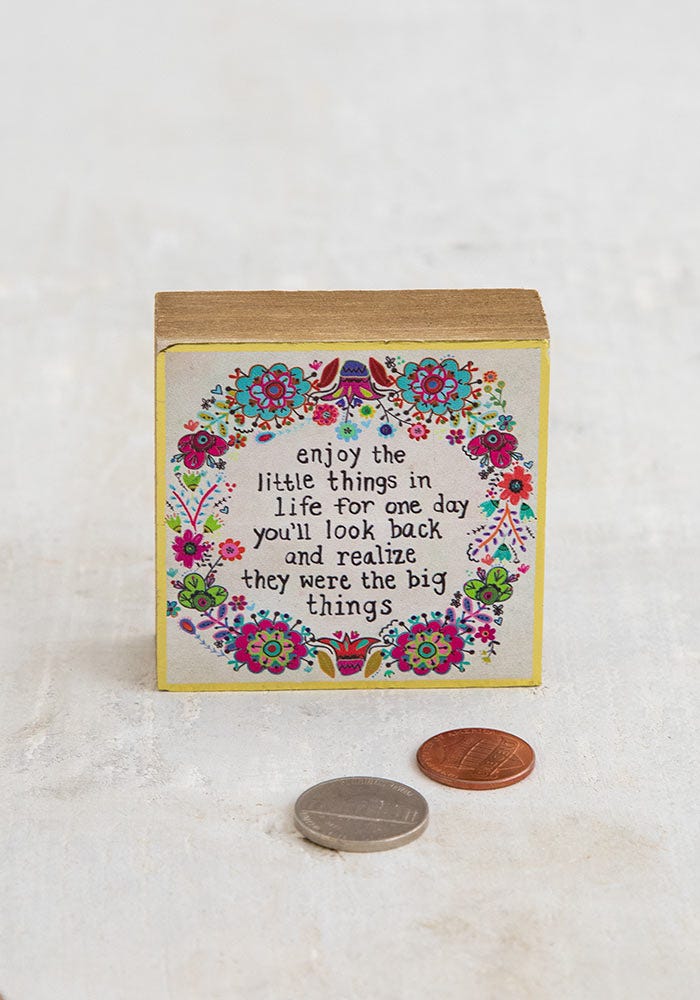 BLOCO DECORATIVO "ENJOY THE LITTLE THINGS"