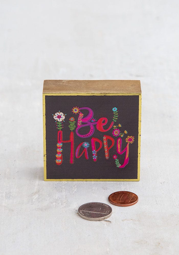 BLOCO DECORATIVO "BE HAPPY"