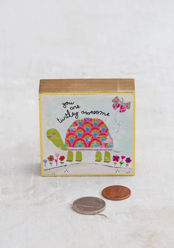 BLOCO DECORATIVO "YOU ARE TURTLEY AWESOME"