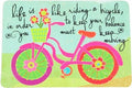 Postal magnética "La vida es como andar en bicicleta"