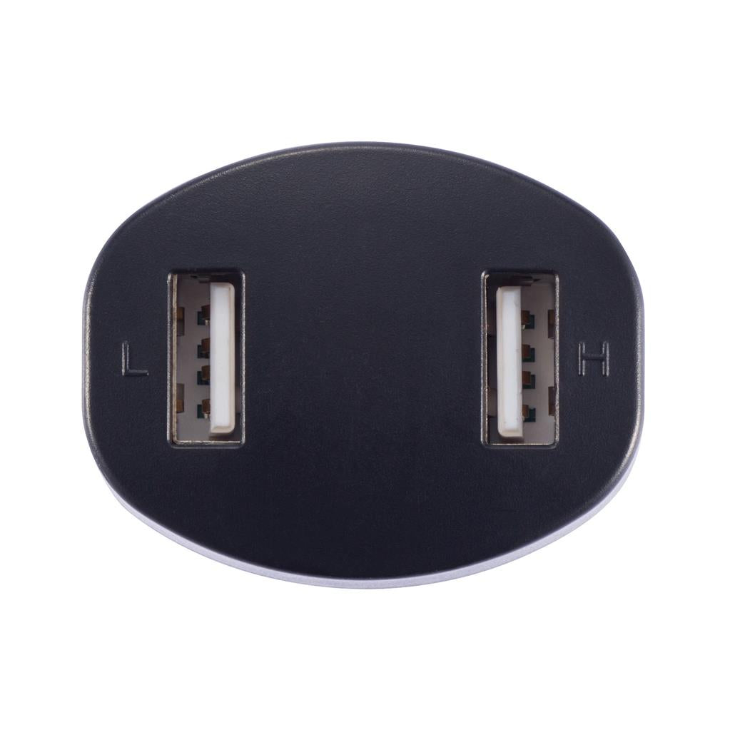 CARREGADOR 2 PORTAS USB PARA CARRO PRETO
