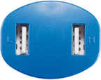 CARREGADOR 2 PORTAS USB PARA CARRO AZUL