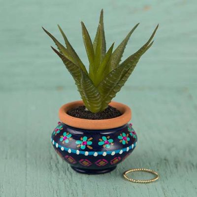 SUCULENTA DE DECORAÇÃO "NAVY AND PINK"