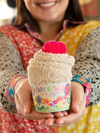 MEIA CUPCAKE "HAPPY BIRTHDAY"